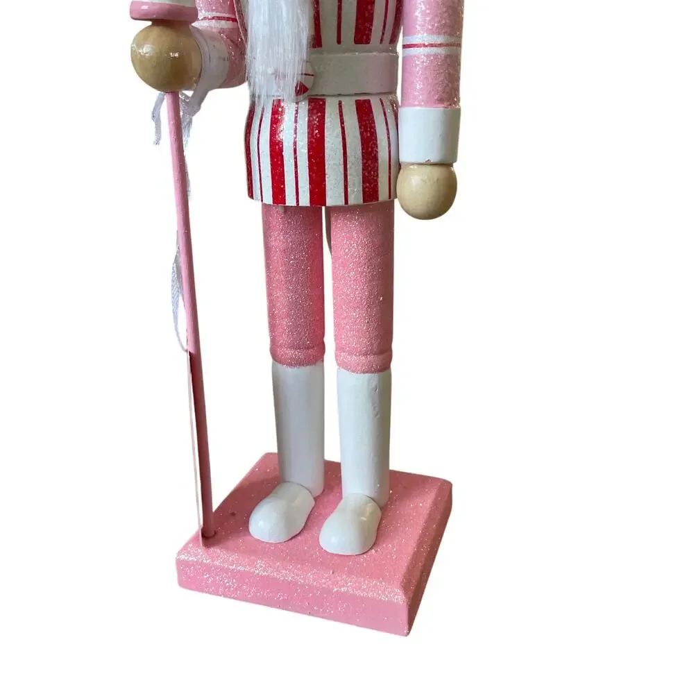 Sweet Treats 14in Valentine Nutcracker Holding Ice Cream Staff Pink White XO NEW